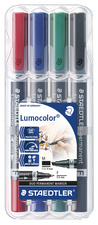 STAEDTLER Lumocolor Permanent-Marker duo,Keilspitze,4er Etui