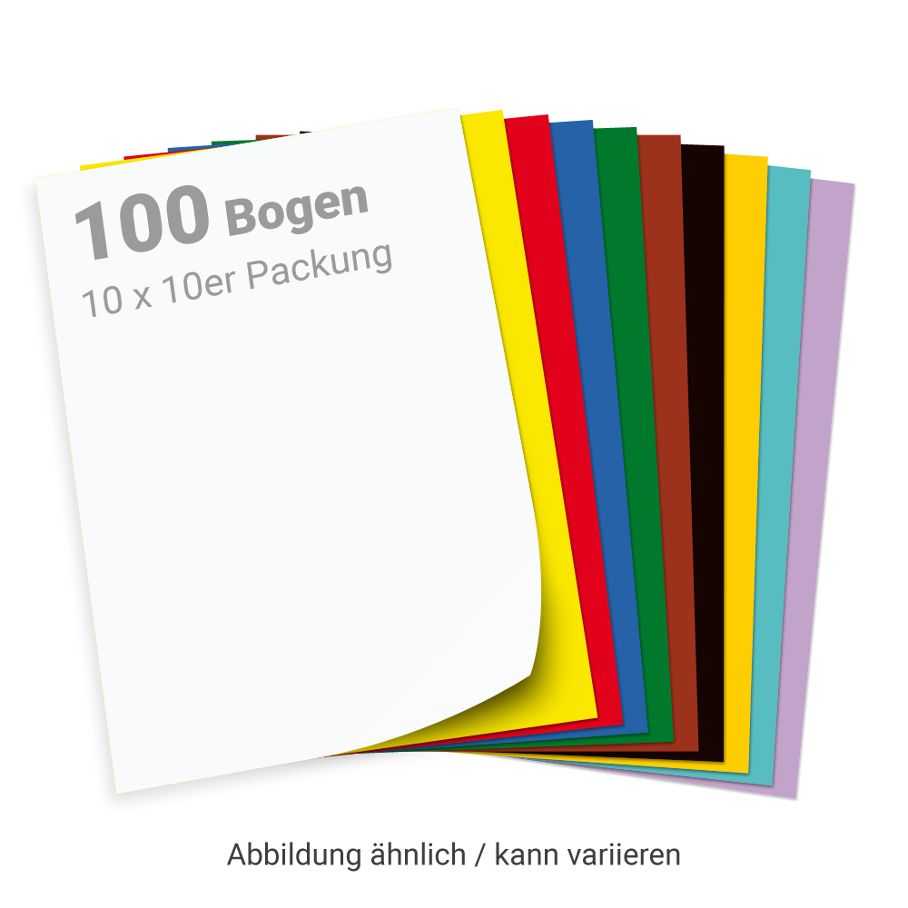 Bastelkarton 220g/qm, A4, 100 Bogen, 10 Farben Bastelkarton 220g/qm, A4, 100 Bogen, 10 Farben