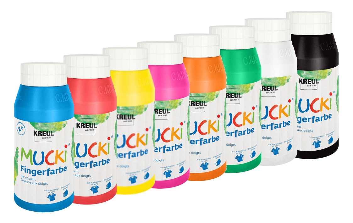 KREUL Fingerfarbe "MUCKI", Set 8 Farben a 750 ml KREUL Fingerfarbe "MUCKI", Set 8 Farben a 750 ml