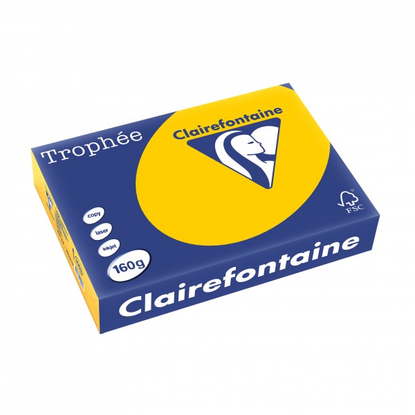 Clairefontaine Multifunktionspapier Trophee, A4, 160 g/qm, sonnengelb