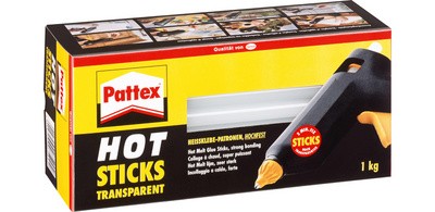 Pattex Heißklebepatrone HOT STICKS, rund, 1000 g, transparent