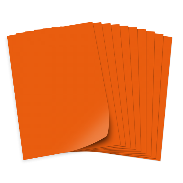 Tonpapier 130g/qm, 50x70cm, 25 Bogen, orange