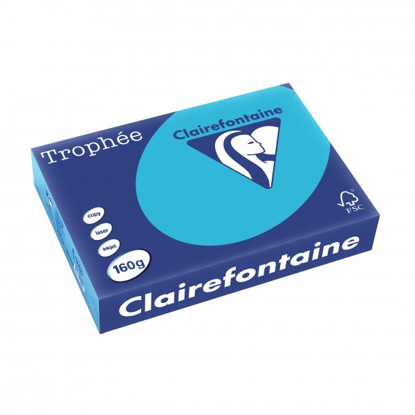 Clairefontaine Multifunktionspapier Trophee, A4, 160 g/qm, mittelblau