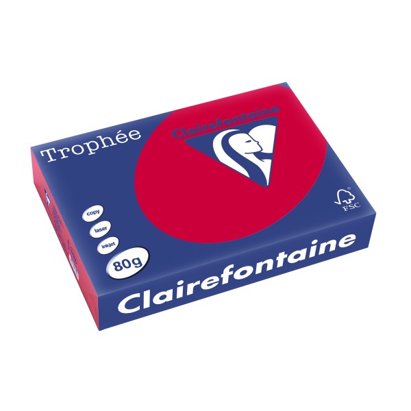 Clairefontaine Multifunktionspapier Trophée, A4, 80 g/qm, dunkelrot