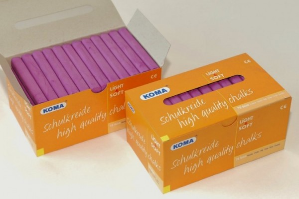 Schulkreide einfarbig Violett,Schachtel à 72 Stück
