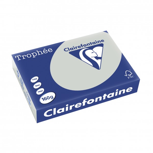 Clairefontaine Multifunktionspapier Trophee, A4, 160 g/qm, hellgrau