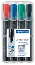 STAEDTLER Lumocolor Permanent-Marker 350, 4er Etui