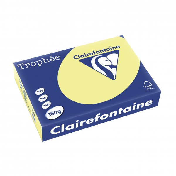 Clairefontaine Multifunktionspapier Trophee, A4, 160 g/qm, hellgelb